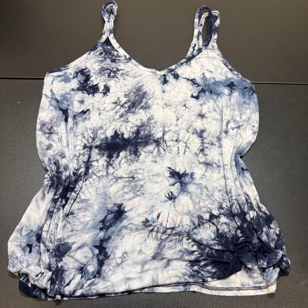 Torrid Size 0 Blue White Tie Dye Strappy Swing Tank Top